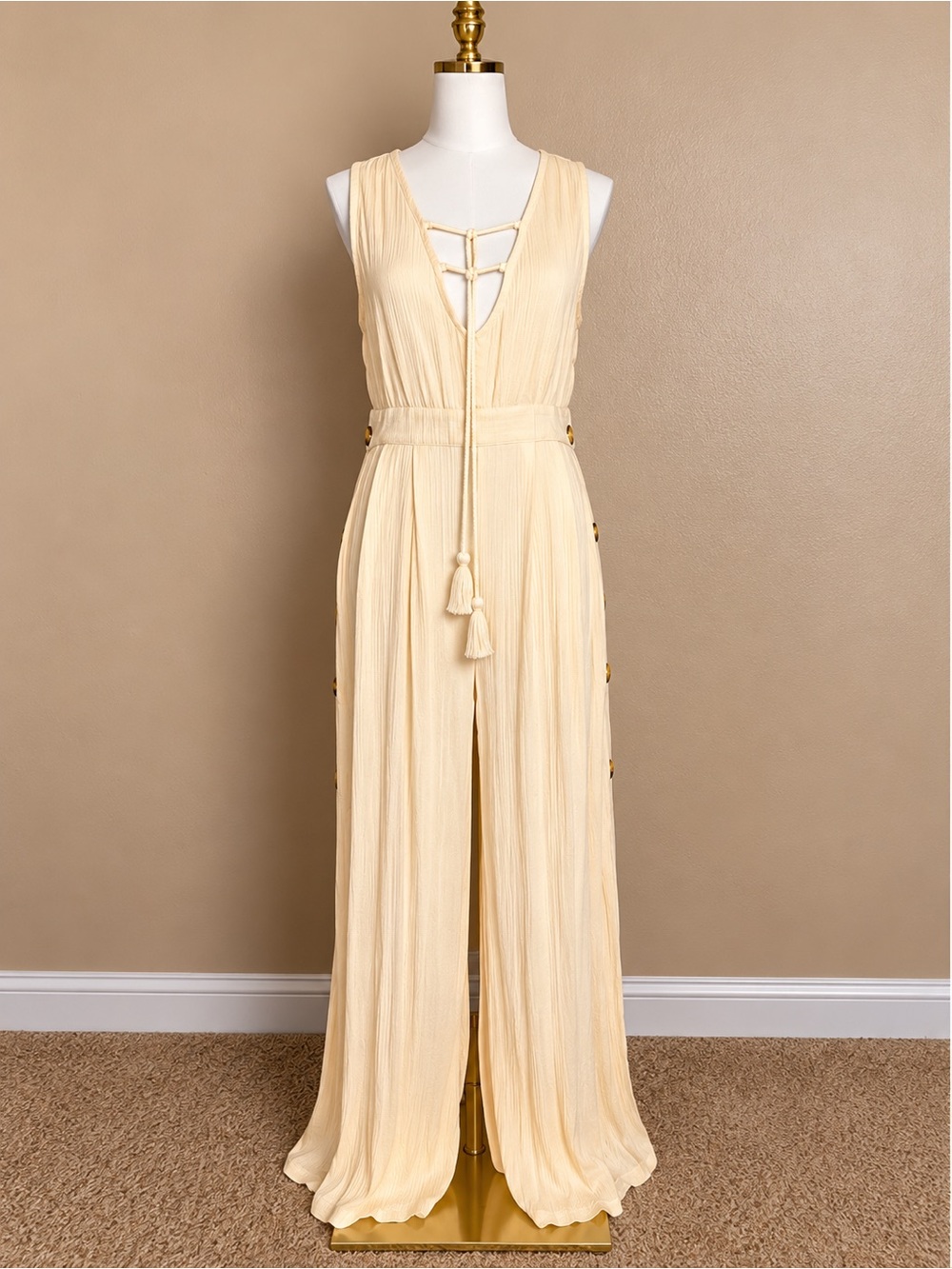 Flying Tomato Cream Jumpsuit medium